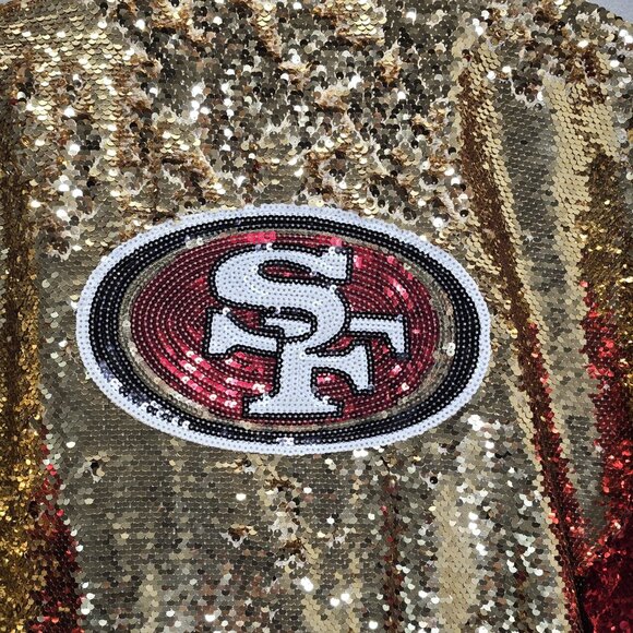San Francisco 49ers 4XL Women’s Official NFL Two-Tone Team  Sequin Jacket New - Picture 5 of 11